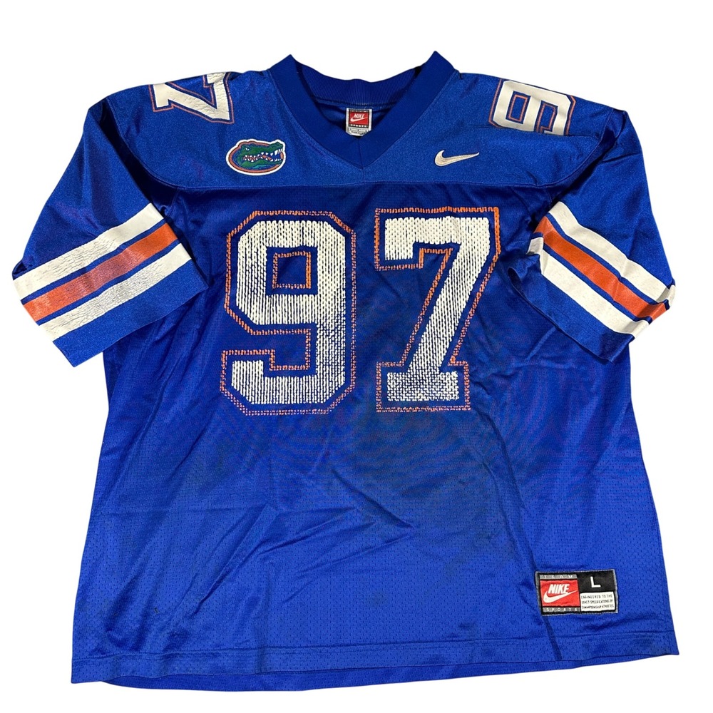 Vintage 90s Nike Florida Gators UF Football Jersey #97 Blue Large Made in USA